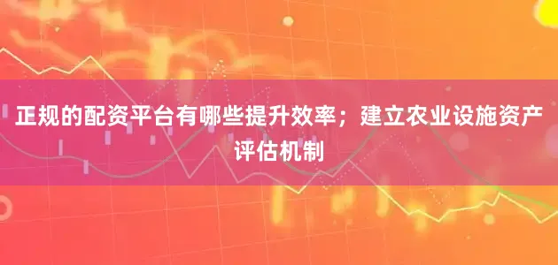 正规的配资平台有哪些提升效率；建立农业设施资产评估机制