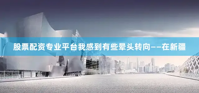 股票配资专业平台我感到有些晕头转向——在新疆